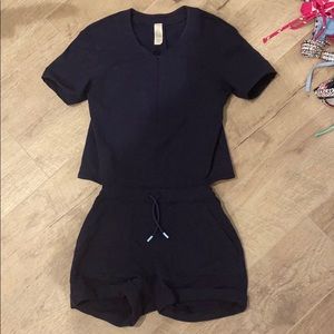Girls Iviva navy blue romper